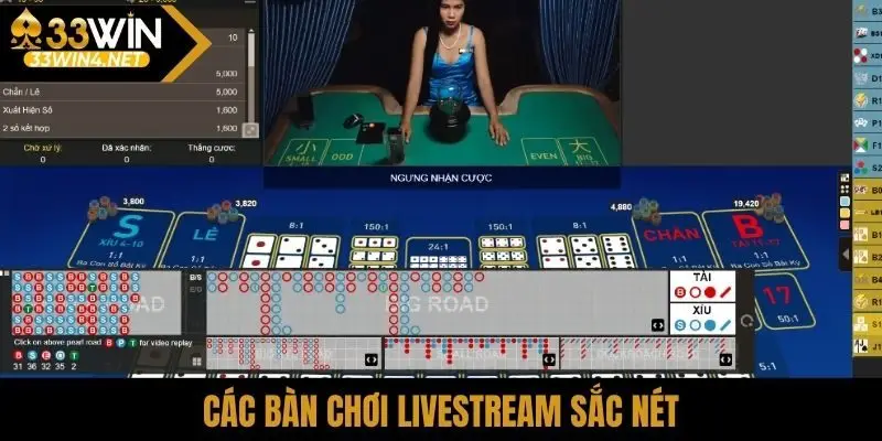 Các bàn chơi livestream sắc nét