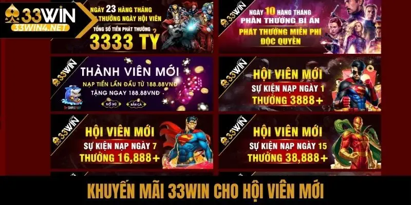 Khuyến mãi 33Win cho hội viên mới