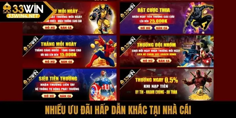Nhiều ưu đãi hấp dẫn khác tại nhà cái